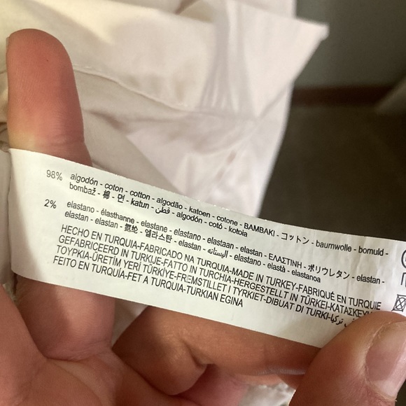 Zara Cotton Blend Midi Belted Shirt Dress, size Medium, Cream, Fall Wardrobe - Picture 6 of 7